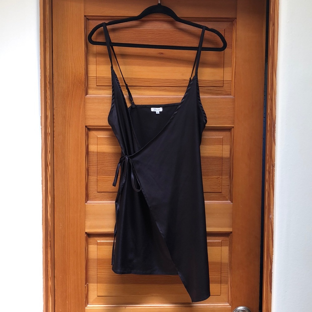 Bamba 100% Silk Black Mini Dress